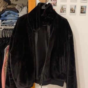 Fur bomber jacket